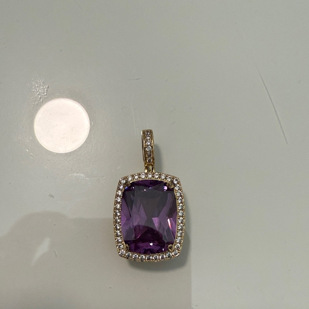 Amethyst Pendant with Gold Accents